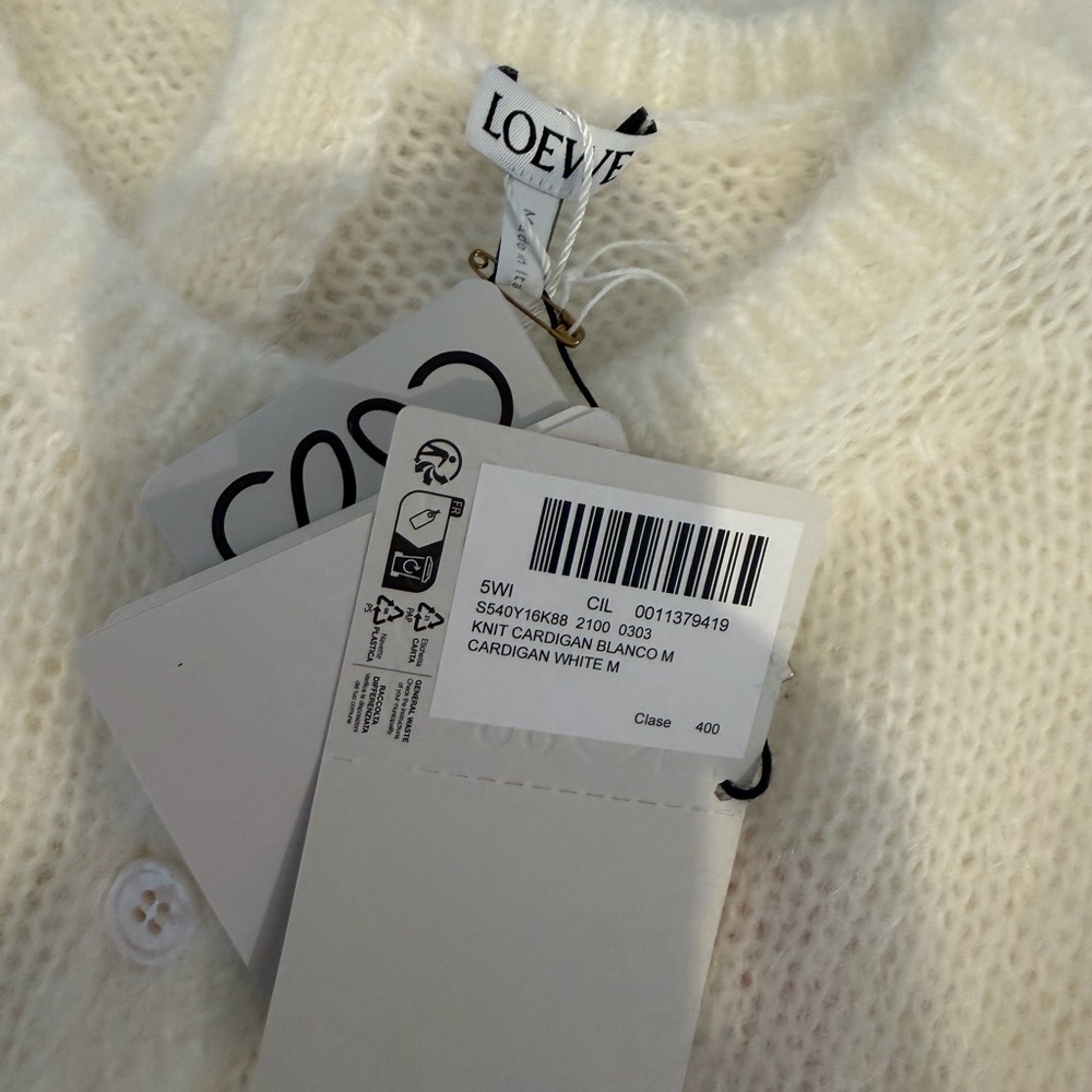 LOEWE mohair white cardigan sweater - Picture 3 of 7
